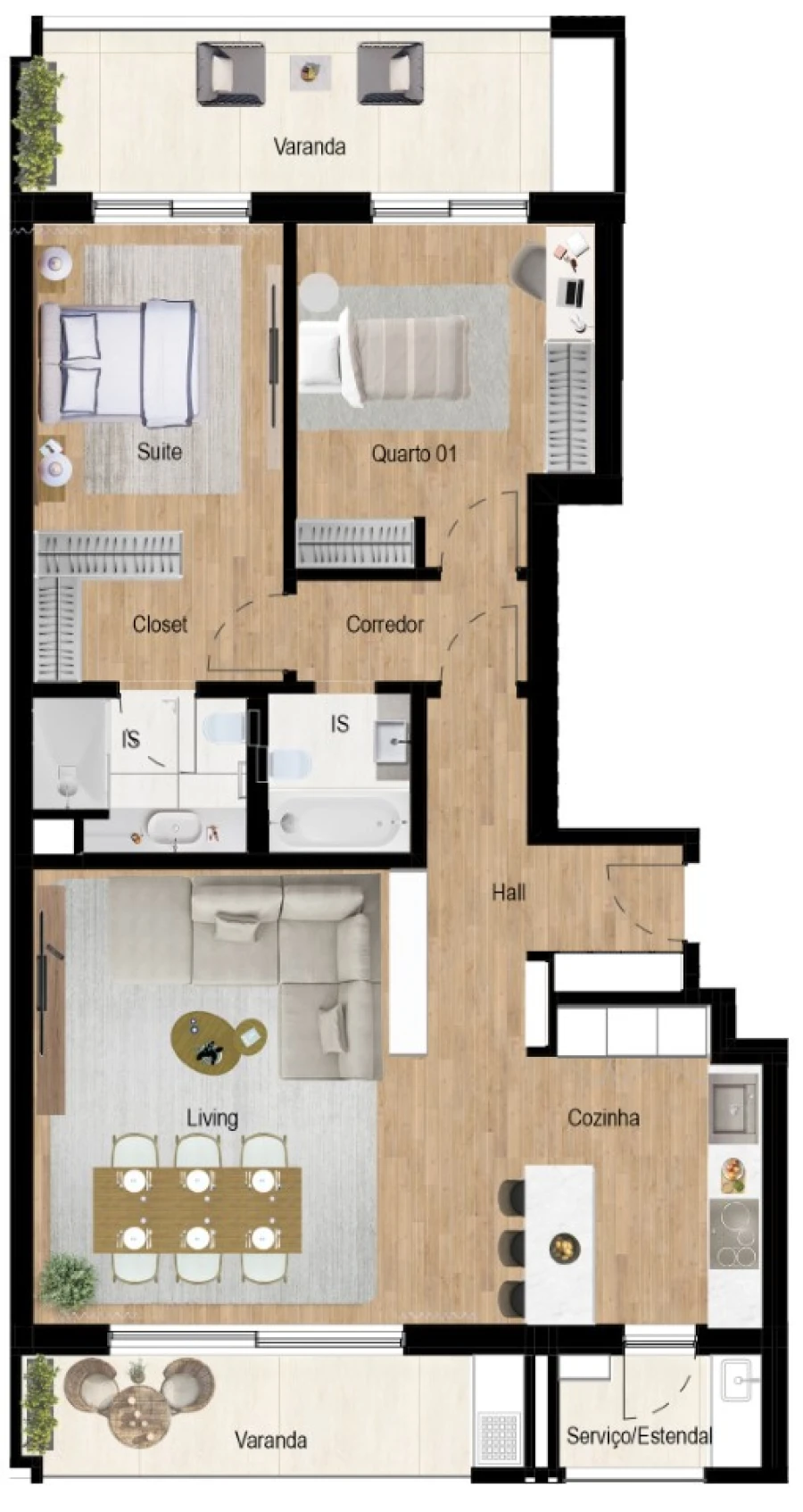 Apartamento T2 para Venda em Montijo e Afonsoeiro Planta 1
