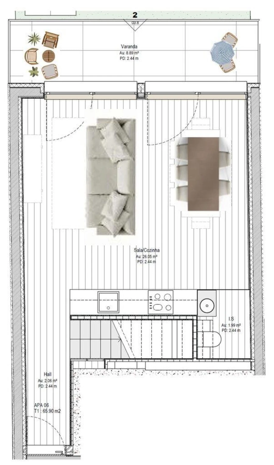 Apartamento T1 para Venda em Santa Marinha e São Pedro da Afurada Foto 1