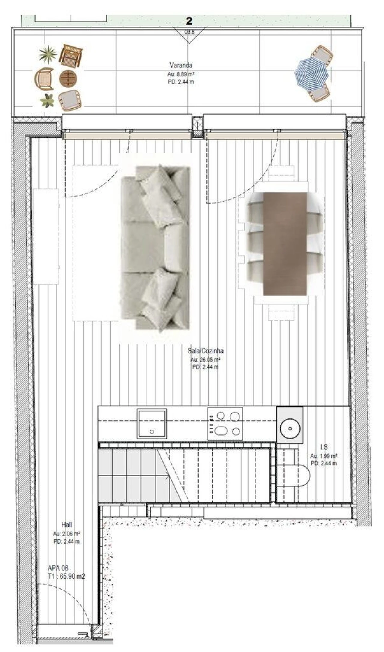 Apartamento T1 para Venda em Santa Marinha e São Pedro da Afurada Foto 1
