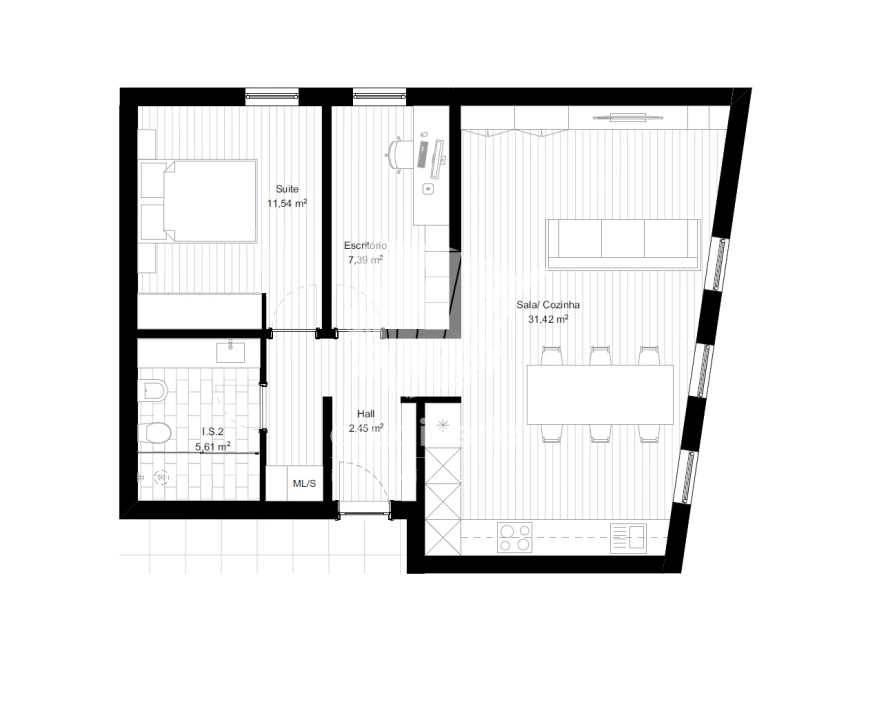 Apartamento T1 para Venda em Portimão Planta 2