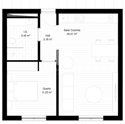Apartamento T1 para Venda em Portimão Planta 1