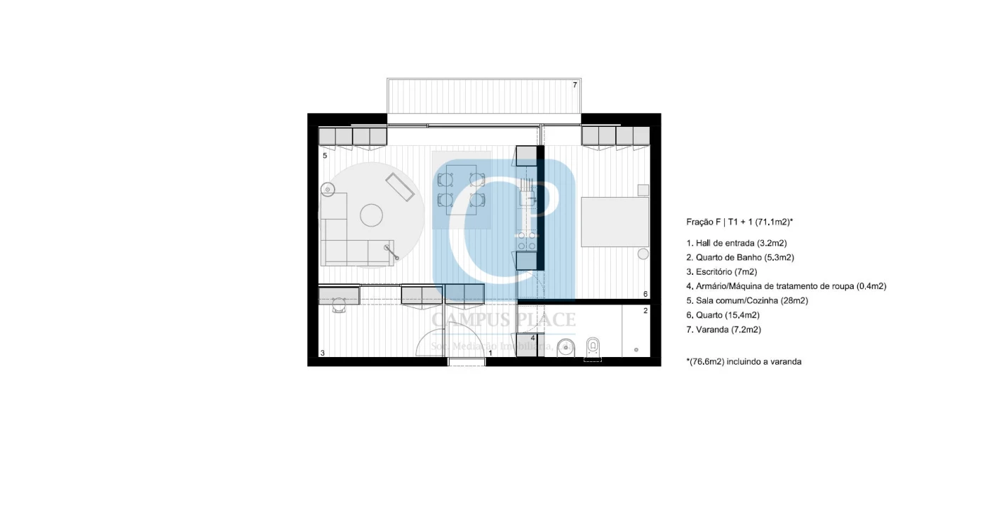 Apartamento T1 para Venda em Pedrouços Foto 16