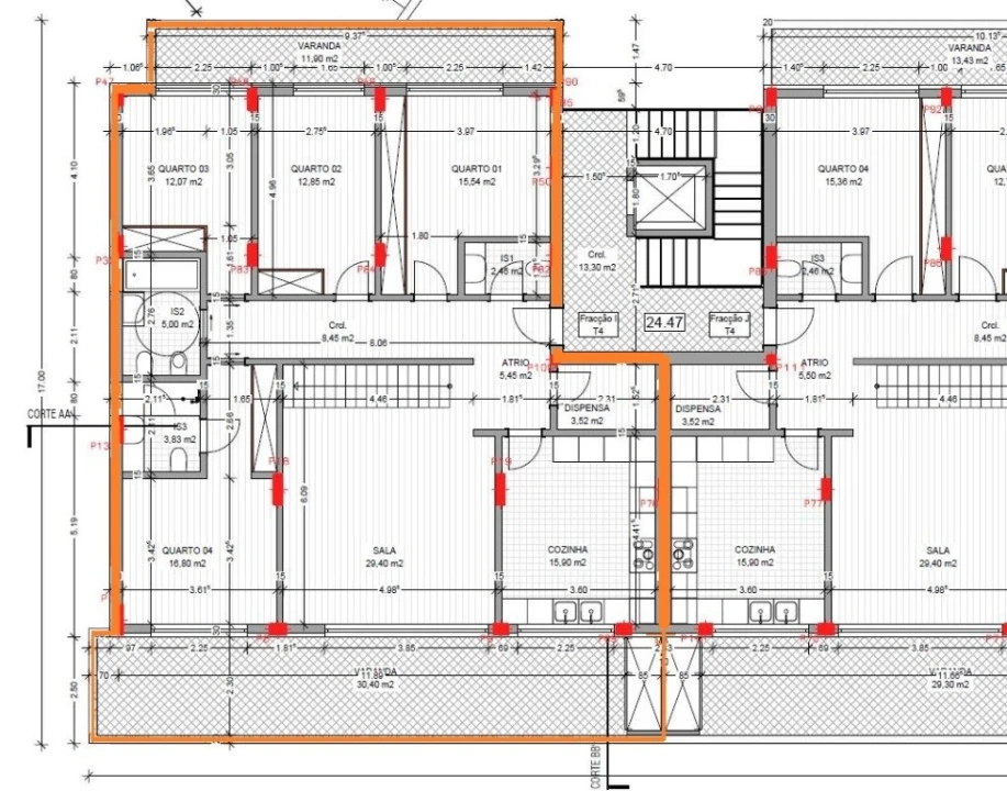 Apartamento T4 para Venda em Tavira (Santa Maria e Santiago) Planta 2