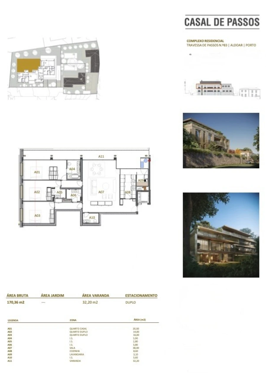 Apartamento T3 para Venda em Aldoar, Foz do Douro e Nevogilde Planta 1