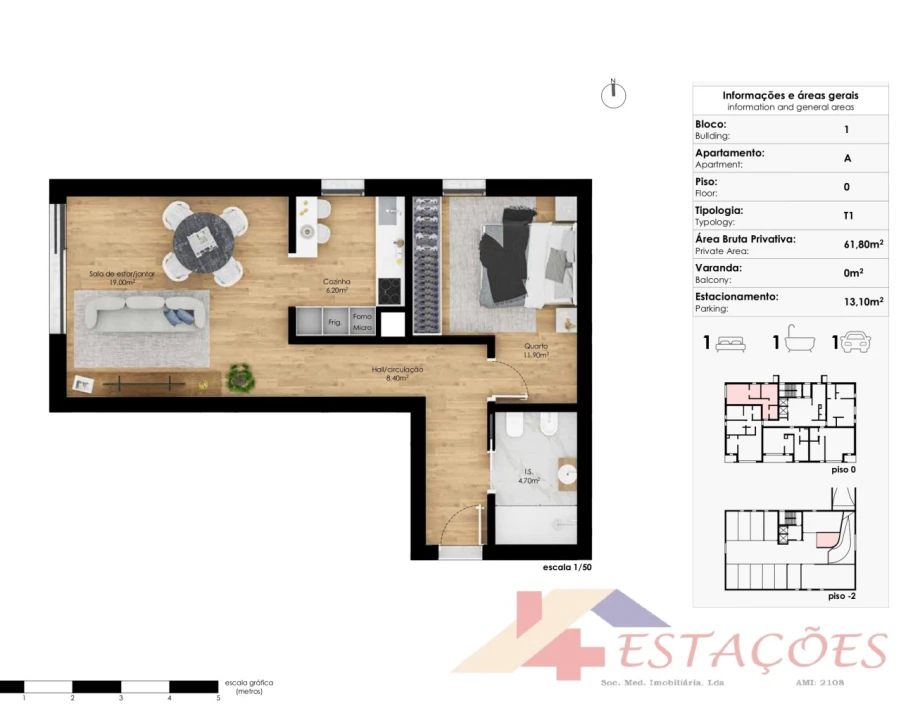 Apartamento T1 para Venda em Pombal Foto 5