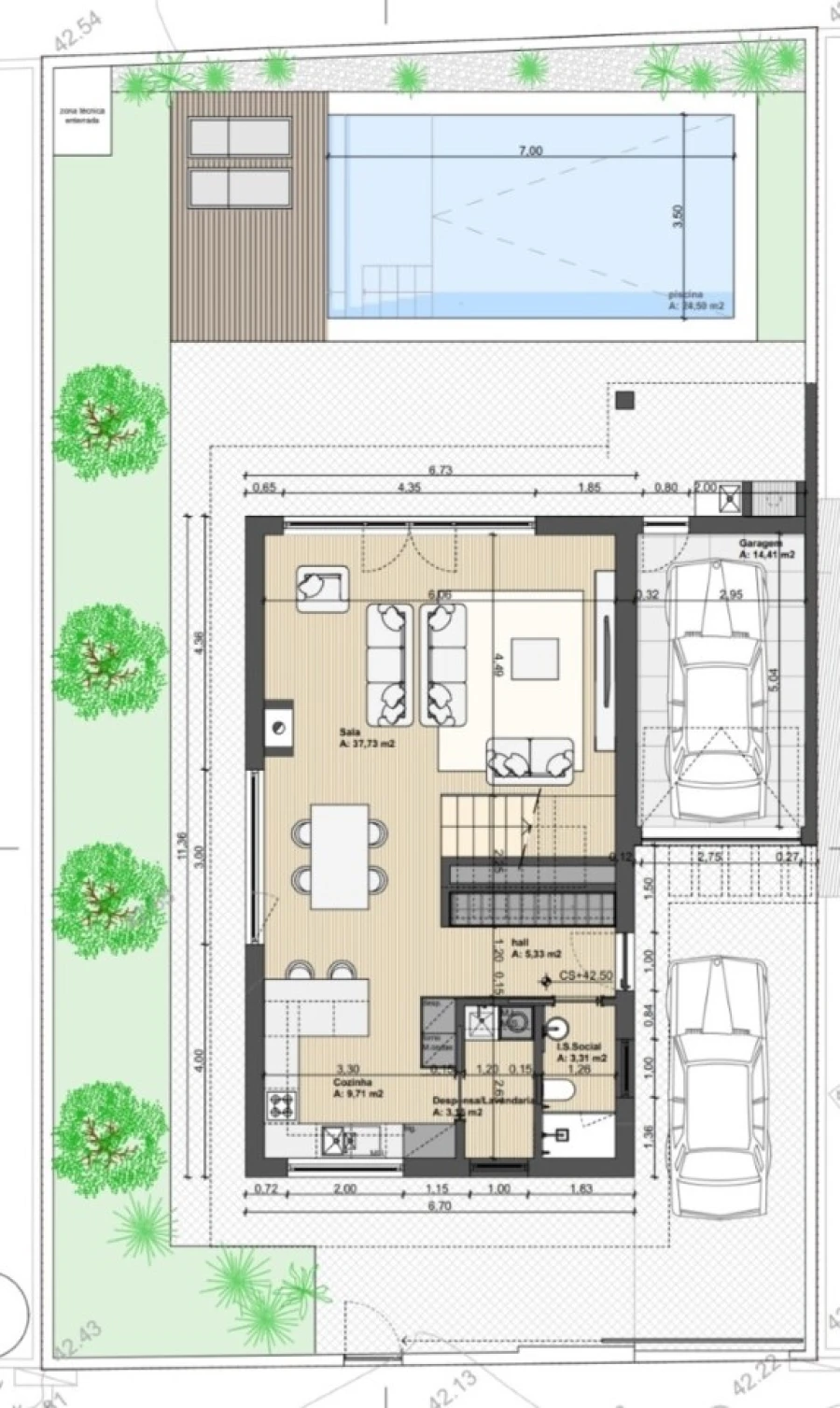Quinta T3 para Venda em Quinta do Anjo Planta 1
