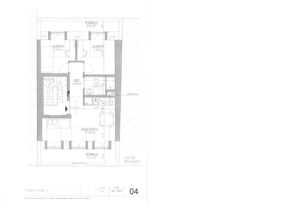 Apartamento T2 para Venda em São Vicente Planta 6