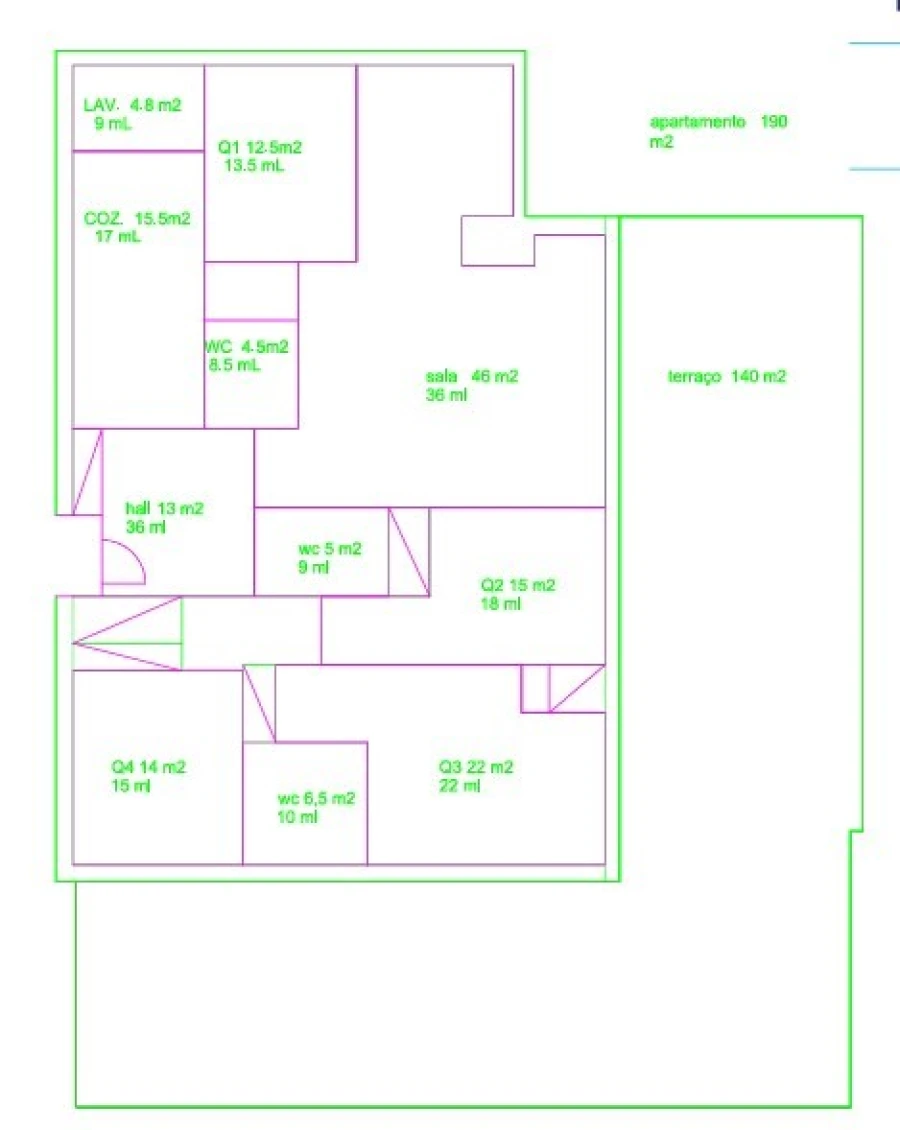 Apartamento T4 para Venda em Bonfim Planta 1