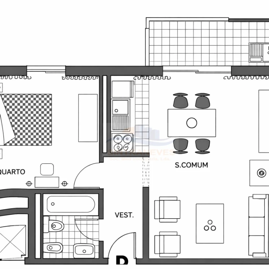 Apartamento T1 para Venda em Massamá e Monte Abraão Foto 3