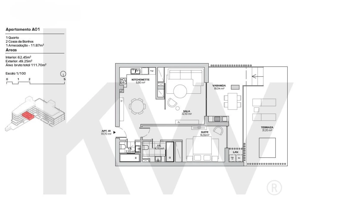 Apartamento T1 para Arrendamento em Alcochete Foto 15