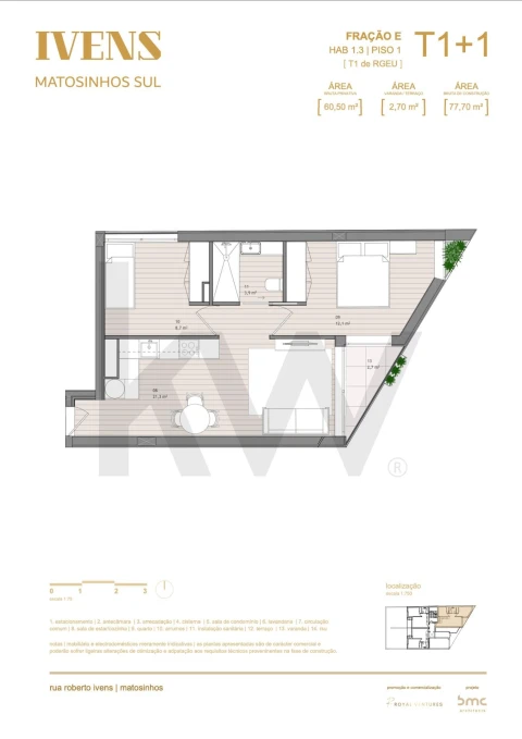 Apartamento T1 para Venda em Matosinhos e Leça da Palmeira