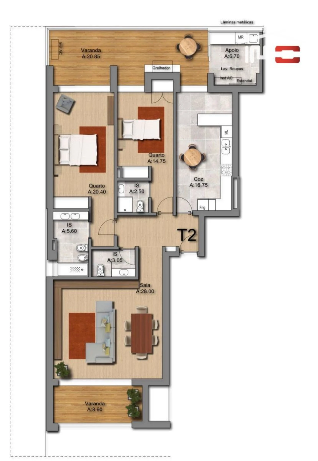 Apartamento T2 para Venda em Montijo e Afonsoeiro Foto 18