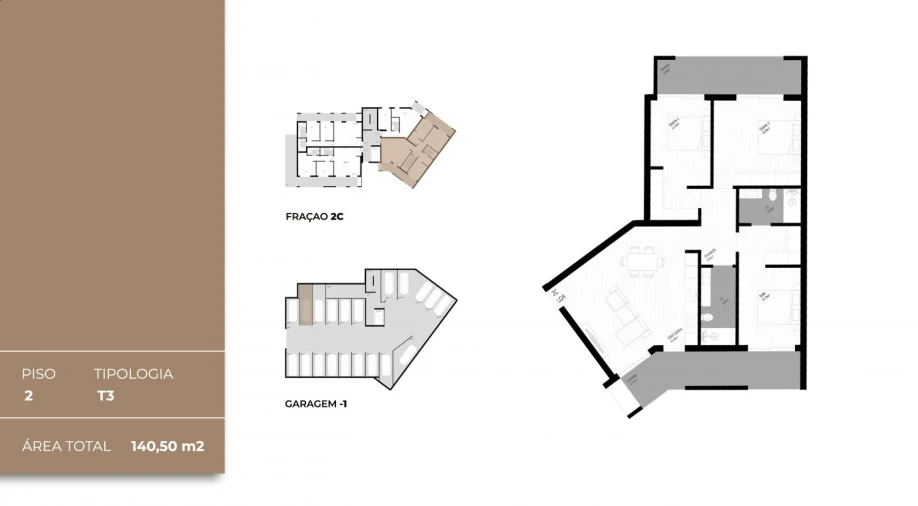 Apartamento T3 para Venda em Pedrouços Planta 2
