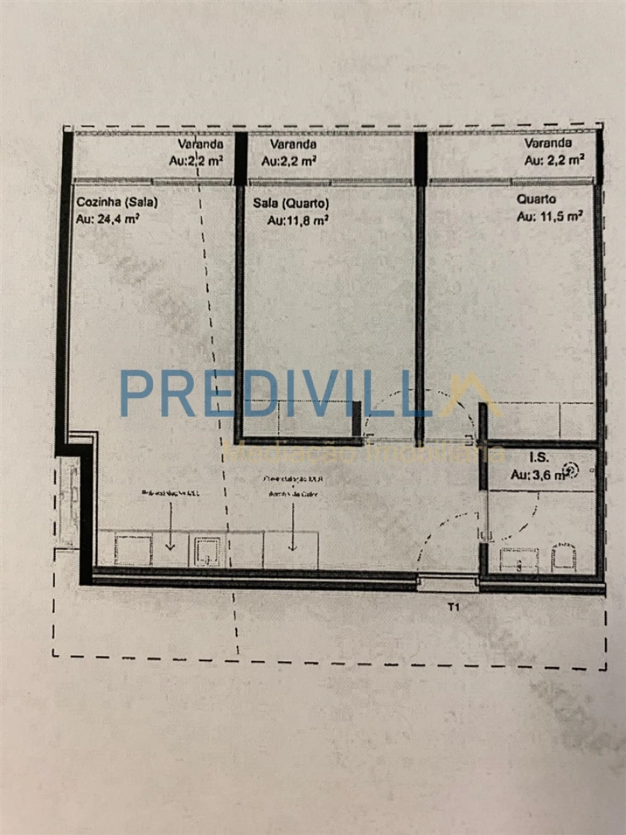 Apartamento T2 para Venda em Vila do Conde Planta 1