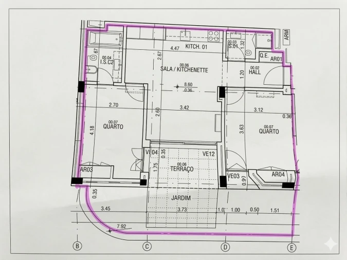 Apartamento T2 para Venda em Conceição e Cabanas de Tavira Planta 1