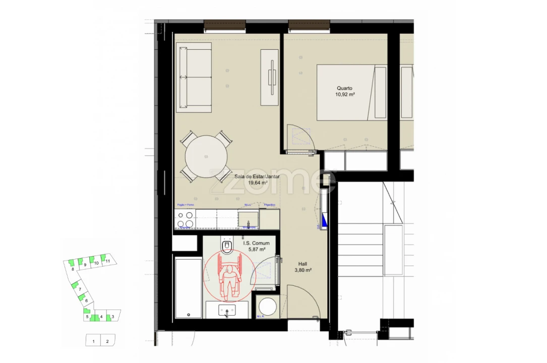 Apartamento T1 para Venda em Lordelo do Ouro e Massarelos Foto 16