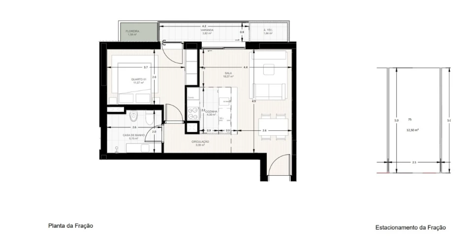 Apartamento T1 para Venda em Vila Nova de Famalicão e Calendário Planta 1