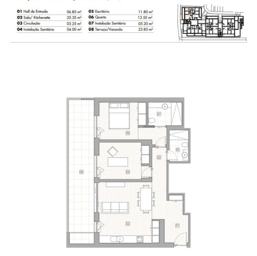 Apartamento T2 para Venda em Lagos (São Sebastião e Santa Maria) Planta 1