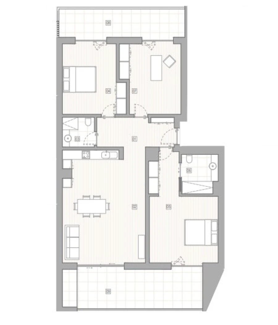 Apartamento T3 para Venda em Lagos (São Sebastião e Santa Maria) Planta 1