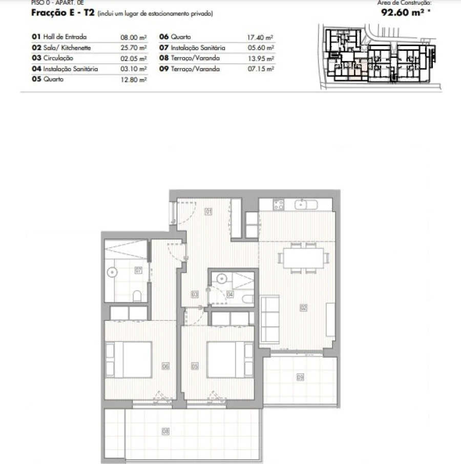 Apartamento T2 para Venda em Lagos (São Sebastião e Santa Maria) Planta 1