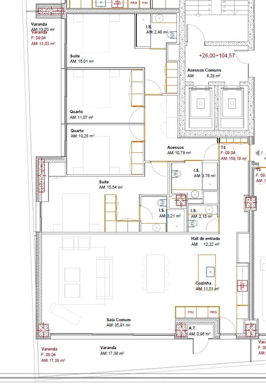 Apartamento T4 para Venda em Ramalde Planta 1