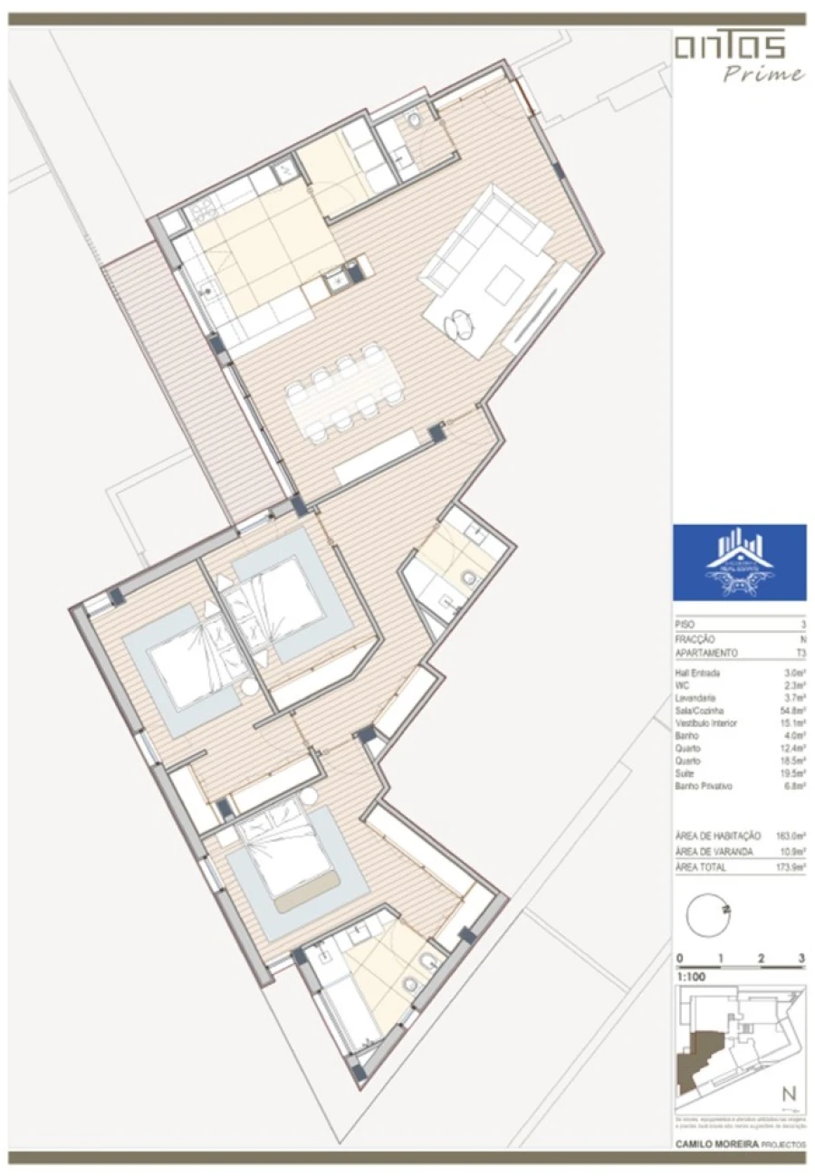 Apartamento T3 para Venda em Campanhã Planta 1