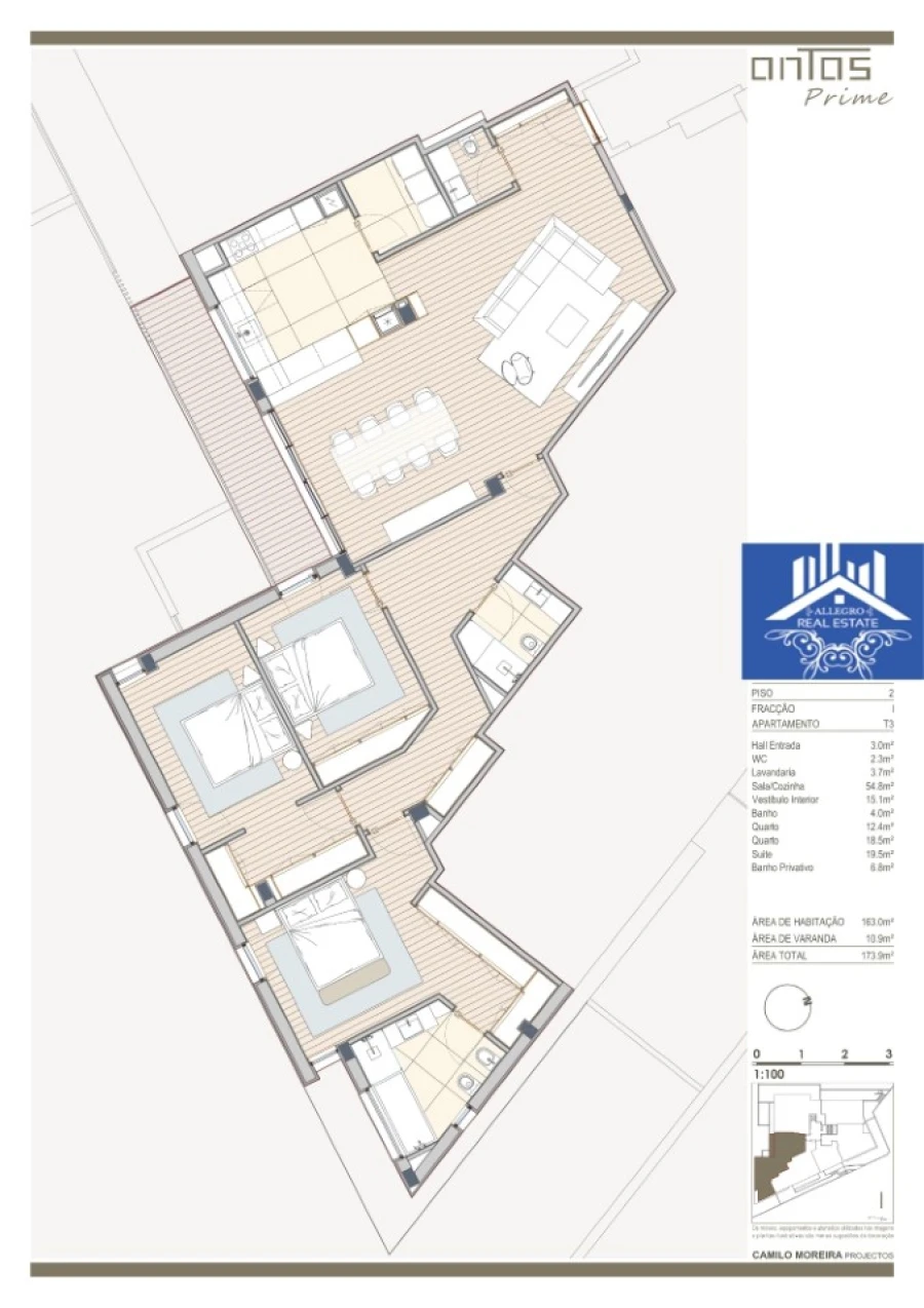 Apartamento T3 para Venda em Campanhã Planta 1