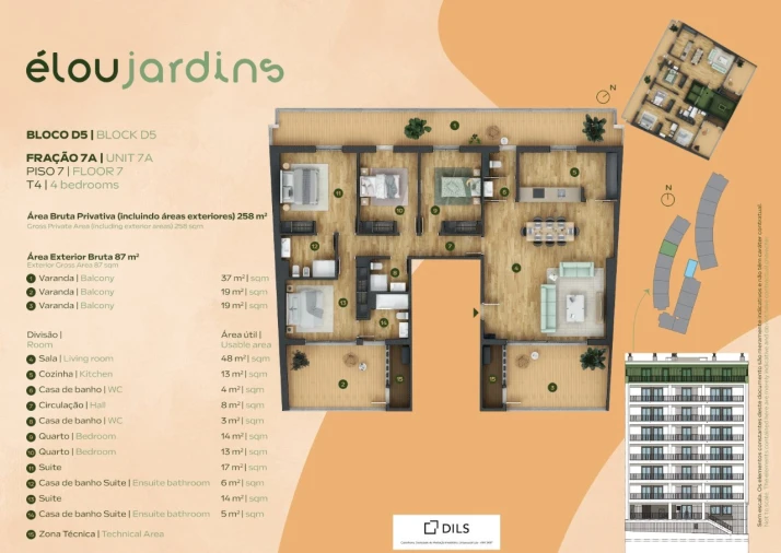 Apartamento T4 para Venda em Santo António dos Cavaleiros e Frielas Planta 1