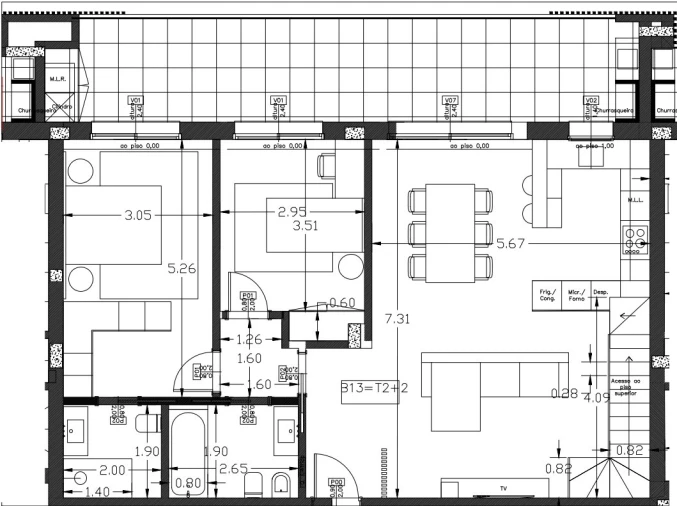 Apartamento T2 para Venda em Parceiros e Azoia Planta 1