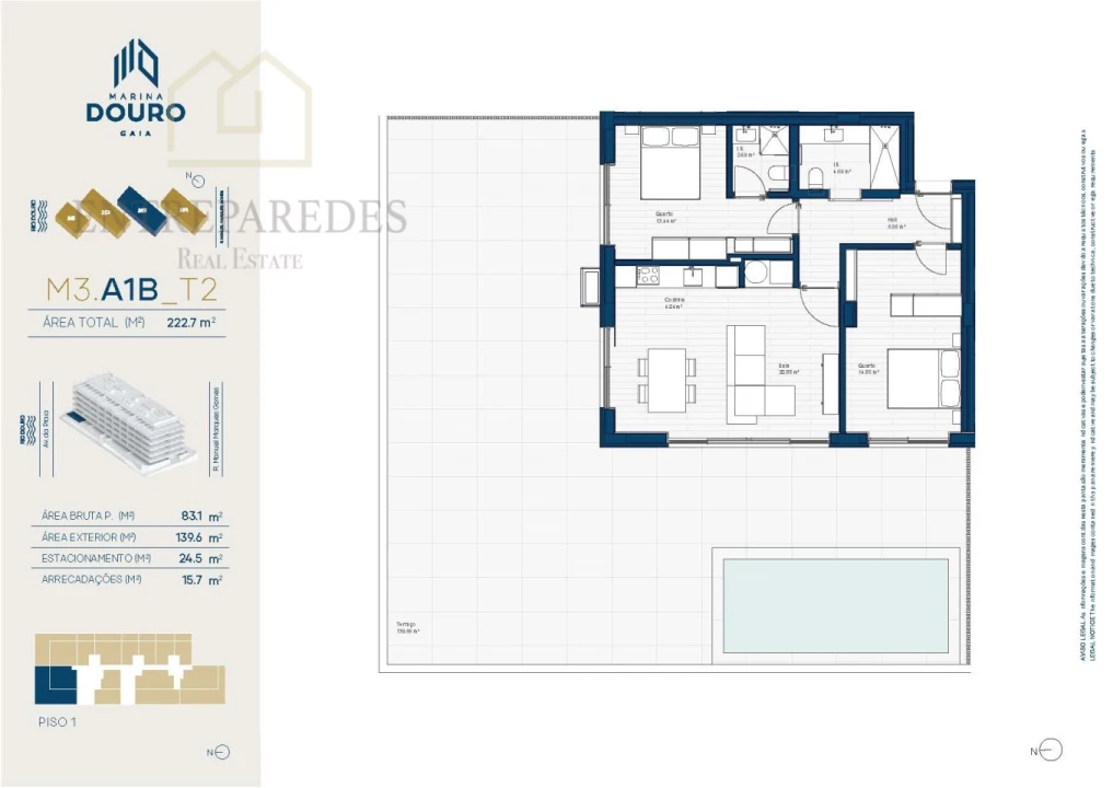 Apartamento T2 para Venda em Santa Marinha e São Pedro da Afurada Foto 50