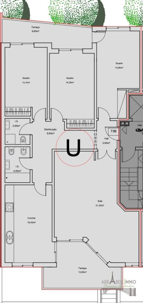 Apartamento T3 para Venda em Quelfes