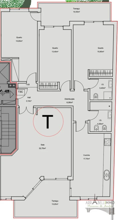 Apartamento T3 para Venda em Quelfes