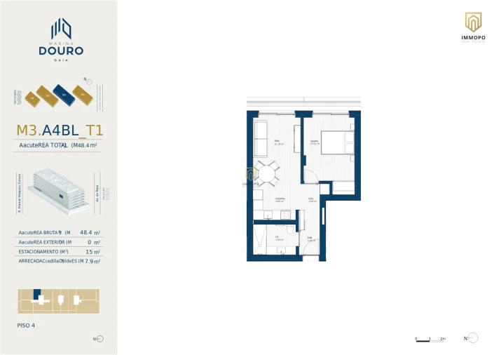 Apartamento T1 para Venda em Santa Marinha e São Pedro da Afurada Foto 24