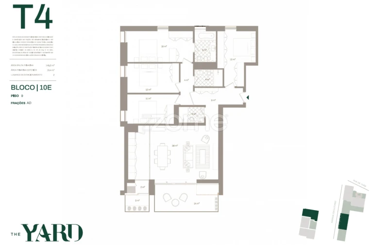 Apartamento T4 para Venda em Santa Marinha e São Pedro da Afurada Planta 1
