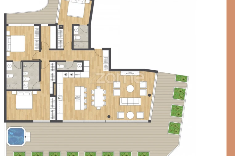 Apartamento T3 para Venda em Bonfim Planta 1