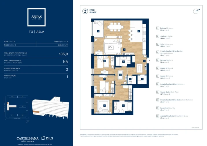 Apartamento T3 para Venda em Campanhã Planta 1