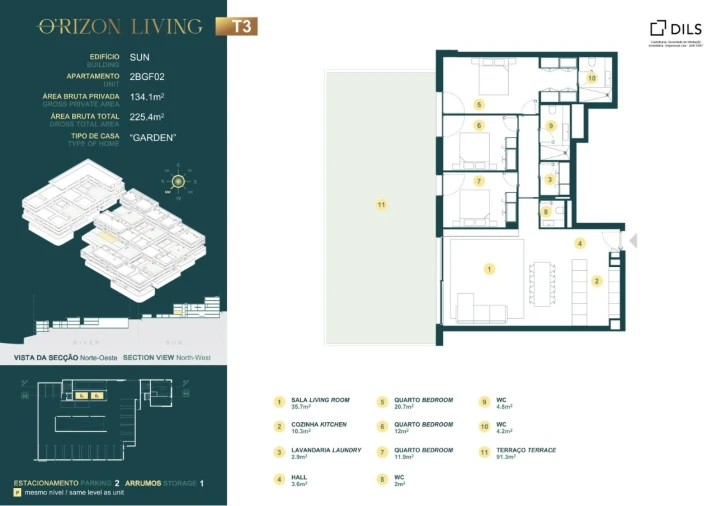 Apartamento T3 para Venda em Gondomar (São Cosme), Valbom e Jovim Planta 1