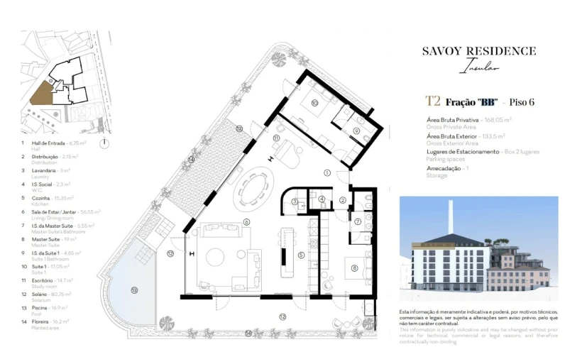 Apartamento T2 para Venda em Funchal (Se) Planta 1