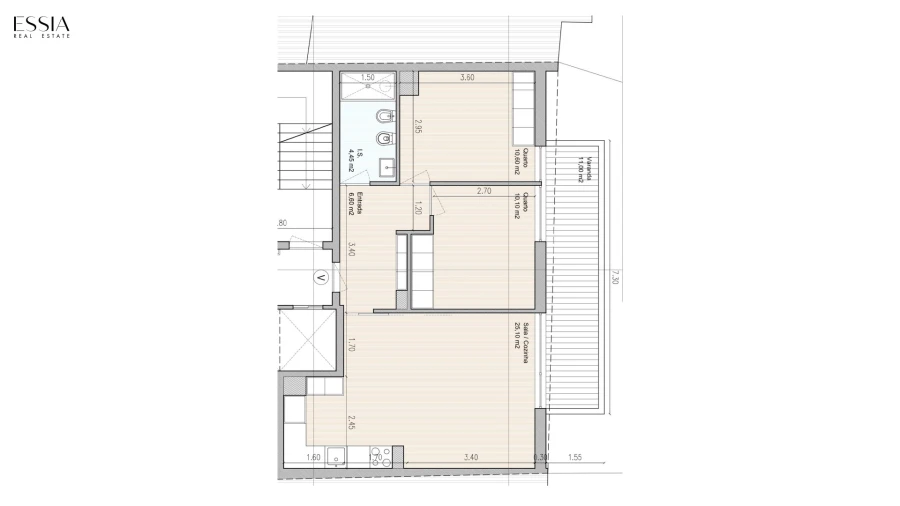 Apartamento T2 para Venda em Cedofeita, Santo Ildefonso, Sé, Miragaia, São Nicolau e Vitória Planta 1