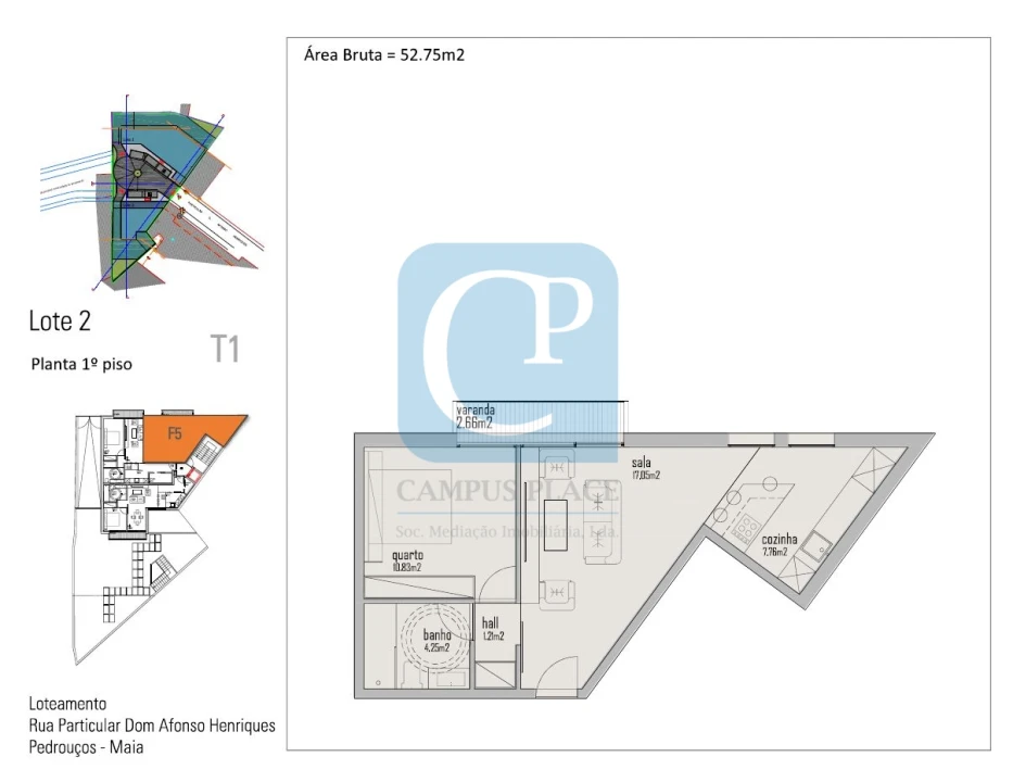 Apartamento T1 para Venda em Pedrouços Foto 9