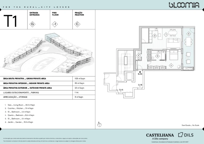 Apartamento T1 para Venda em Queluz e Belas Planta 1