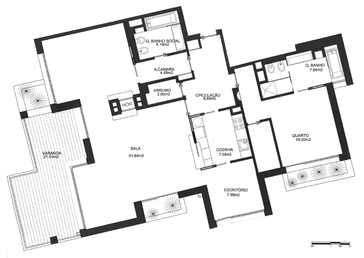 Apartamento T1 para Venda em Carvalhal Planta 1