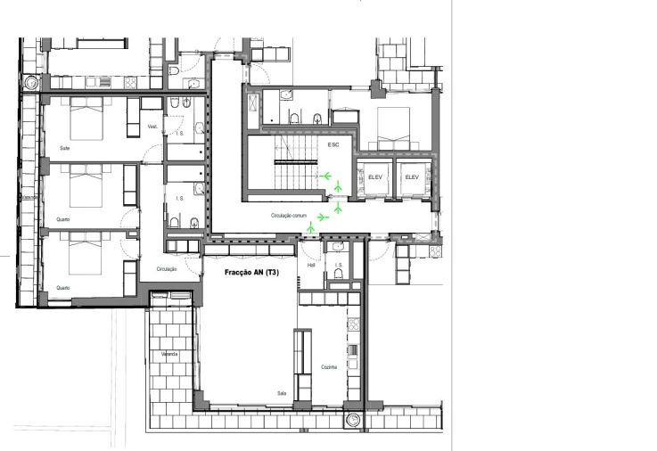 Apartamento T3 para Venda em Mafamude e Vilar do Paraíso Planta 1