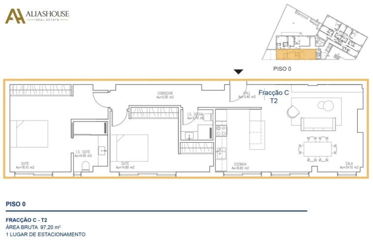 Apartamento T2 para Venda em Atouguia da Baleia Planta 1