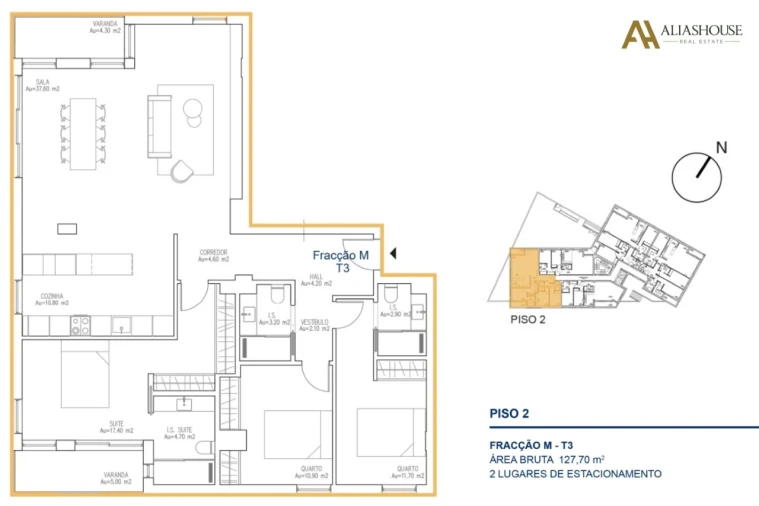 Apartamento T3 para Venda em Atouguia da Baleia Planta 1