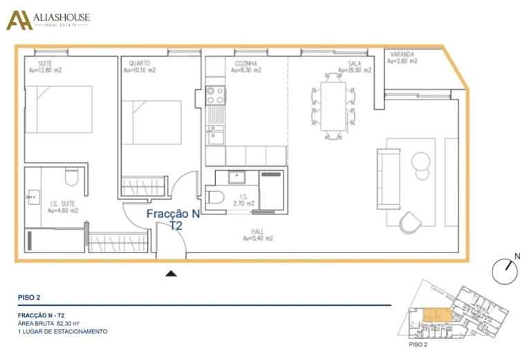 Apartamento T2 para Venda em Atouguia da Baleia Planta 1
