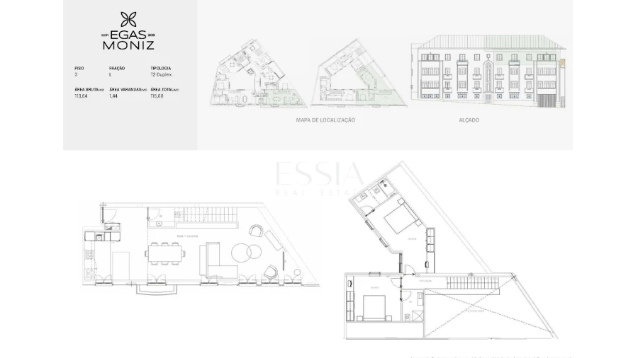 Apartamento T2 para Venda em Cedofeita, Santo Ildefonso, Sé, Miragaia, São Nicolau e Vitória Planta 1