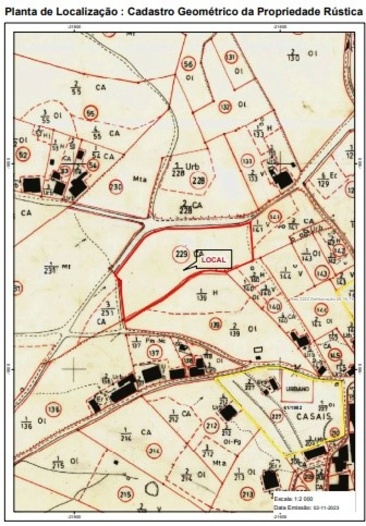 Terreno para Venda em Casais e Alviobeira Planta 12