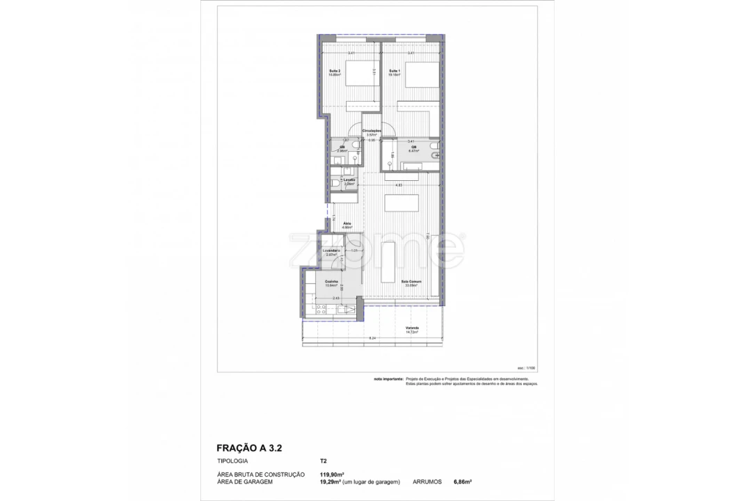 Apartamento T2 para Venda em Vila do Conde Foto 16