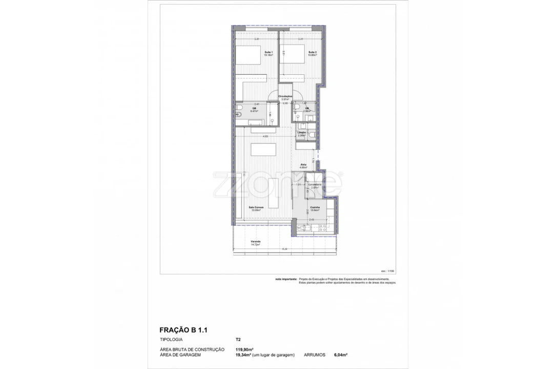 Apartamento T2 para Venda em Vila do Conde Foto 16